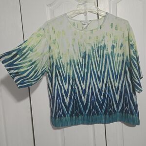 CJ Banks Size XMulticolor Tie-Dye Short Sleeve Top